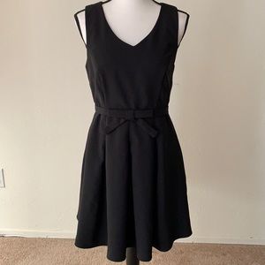 Black V-Neck Skater Dress
